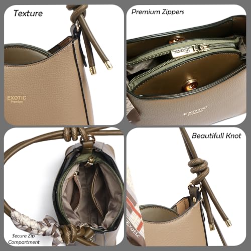 Image of EXOTIC Elara Knot Hobo Shoulder Bag for Women | Textured PU Leather | Detachable Sling Strap | Stylish Everyday Purse