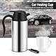 Nikou Edelstahl Auto Wasserkocher, 12V 750ml Reise Auto Wasserkocher Heizung Tasse Zigarettenanzünder Thermoskanne, Kaffee Becher Wasserflasche Flasche für Freien
