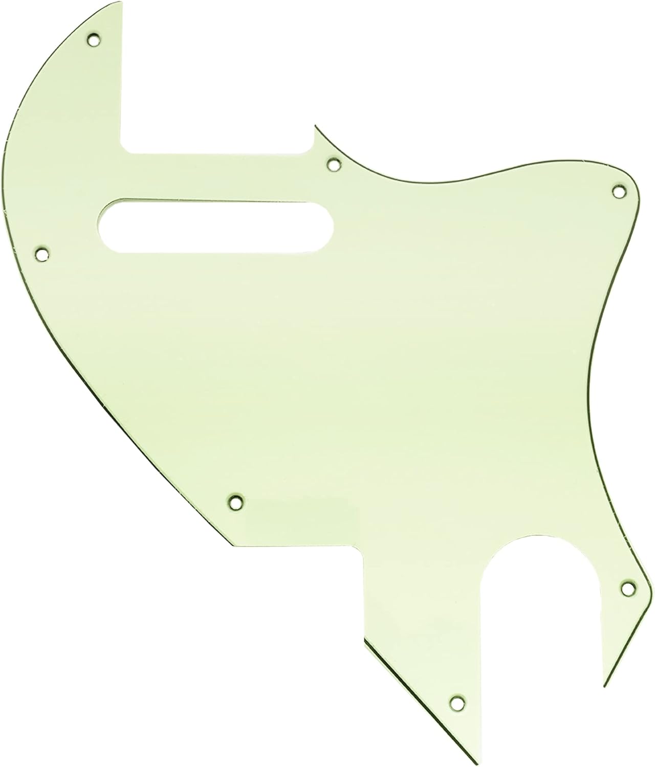 Musiclily Pro 7 Holes Guitar Pickguard for Fender F-Hole Hybrid Tele Style Electric Guitar, 3Ply Mint Green