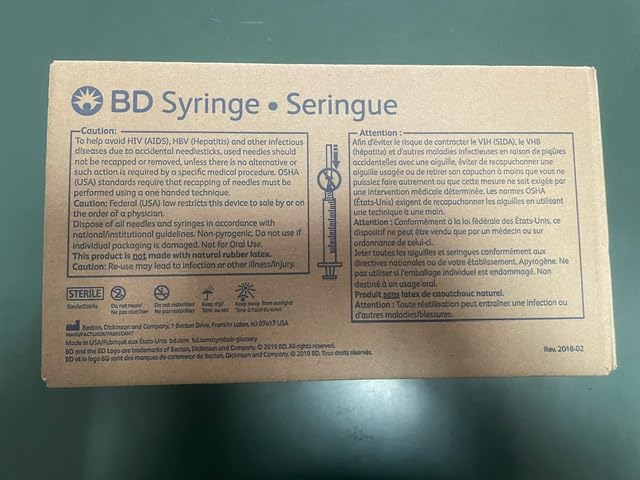 Seringue BD plastipak 3 ml luer lock lot de 200 pièces