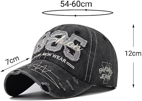 Gorra de béisbol lavada para hombres y mujeres, ajustable, desgastada, de mezclilla, sombrero de papá, sombrero de camionero