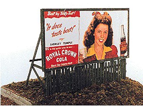 HO Scale Fence Base Billboard -- Kit - 1940s-50s Movie Stars for RC Cola pkg(2)