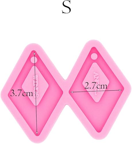 Miniatura 3 de Molde de pendiente de forma cuadrada brillante DIY aretes de resina epoxi molde de silicona de joyería de moda molde de resina artesanal moldes de