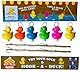 Entenangeln Set mit 6 mehrfarbigen Enten aus Kunststoff mit Haken und Gewicht, inklusive 2 Angelruten mit Haken, Badespielzeug - Poolspielzeug - Entenfischen, Jungen und Mädchen
