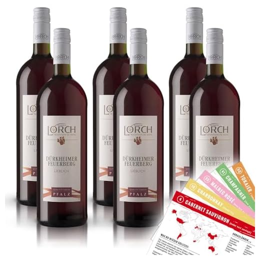 Lorch Dürkheimer Feuerberg QbA, lieblich, sortenreines Weinpaket + VINOX Winecards (6x1,0l)
