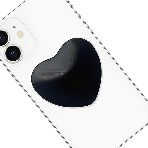 Miniatura 8 de Agarre transparente en forma de corazón para teléfono móvil, soporte plegable de resina rosa, base elástica transparente, accesorio conveniente para