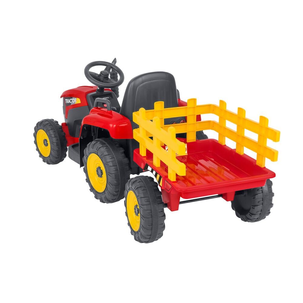 Tractor eléctrico Rojo R/C 12 V 2,4 GHz con reasa