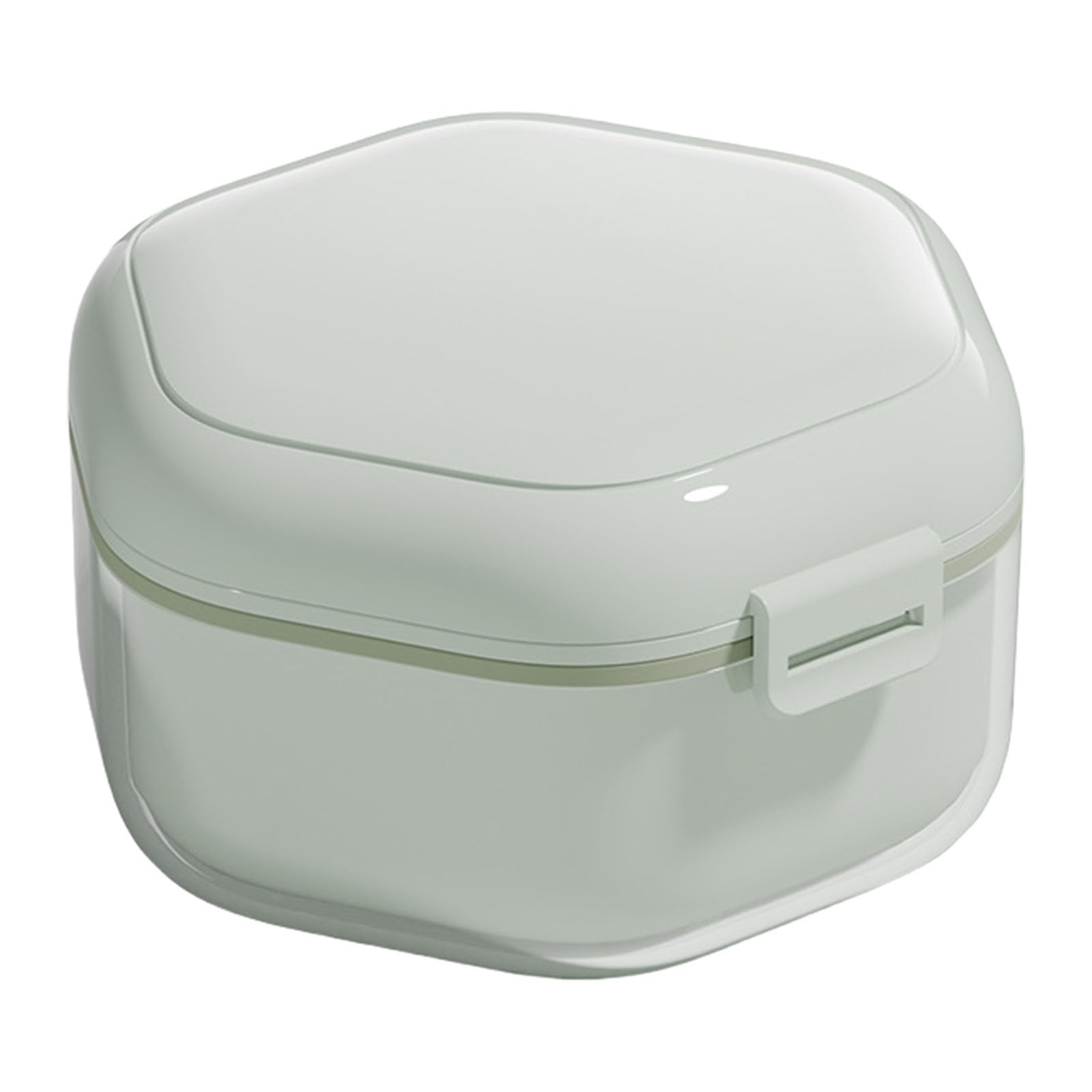 alloneslife Friendly Denture Cleaning Box Teeth Aligner Case with Strainer Portable Retainer Storage Container Retainer Cleaning Box