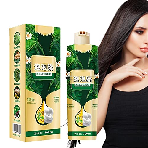 Pflanzliches Haarfarben-Shampoo,200ml Shampoo mit pflanzlichen Inhaltsstoffen in wenigen Minuten färben - Kastanienbraunes Haarfärbe-Shampoo für Damen und Herren Rianpesn