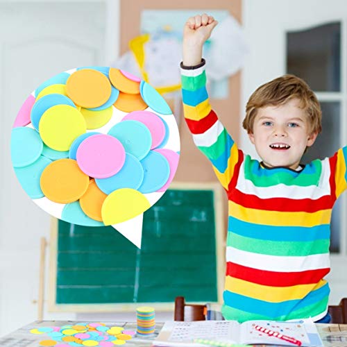 STOBOK 150Pcs Cores Contadores Redondos Discos Poliestireno Crianças Matemática Manipulativos Recurs
