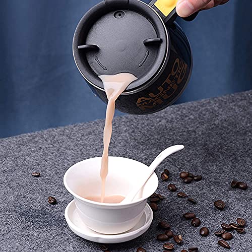 Image of Self Stirring Coffee Mug Cup - Funny Electric Stainless Steel Automatic Self Mixing & Spinning Home Office Travel Mixer Cup（green）