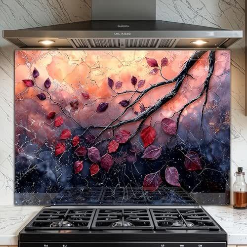 Amazon.com: Tempered Glass Backsplash for Kitchen - Easy to Clean ...