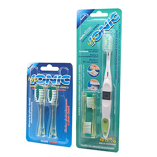 Brosse Électronique à action ionique Hyg IONIC + 2 pièces de rechange avec des poils de dureté Lisse · Élimine la plaque avec 48% de plus d’efficacité Cover