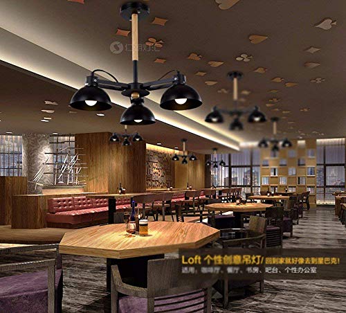 Lustre suspension bois et noir LED 3W vintage pour éclairage de cuisine