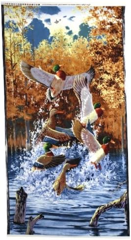 First Light Ducks on Lake Panel South Sea Wildlife Fabric