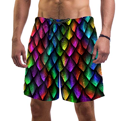Short de bain pour homme anti frottement, doublure en maille et motif dinosaure taille S