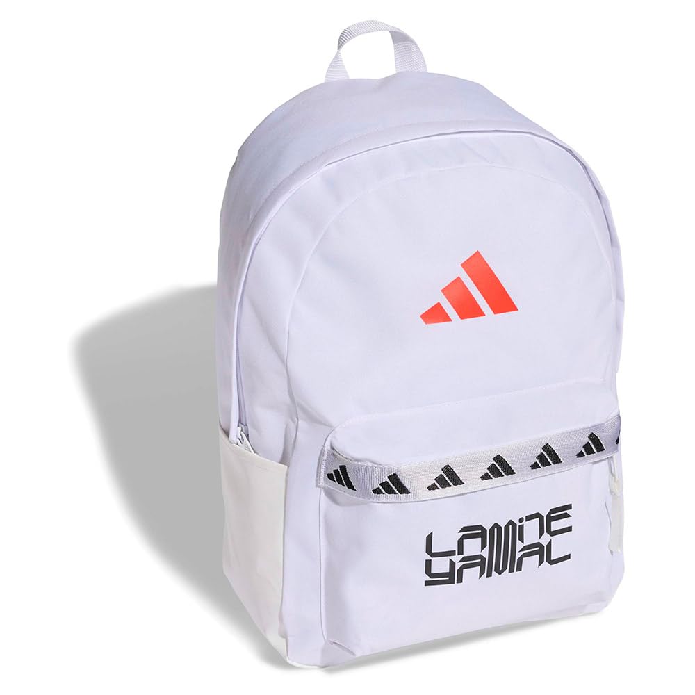 adidas Unisex CLASSIC TAPE LAMINE YAMAL BACKPACK, white/lucid red, One size