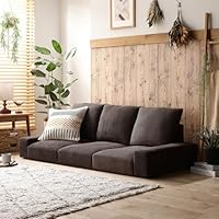 Amazon｜RASIK ローソファー 2人掛け コーデュロイブラウン 幅