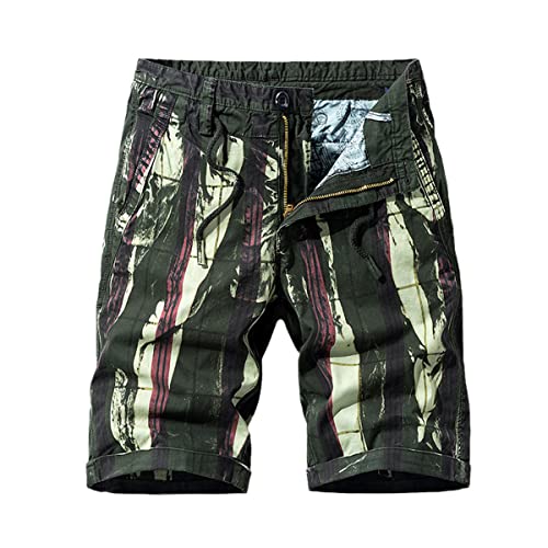 Bermuda tendance homme en coton short de plage décontracté vert