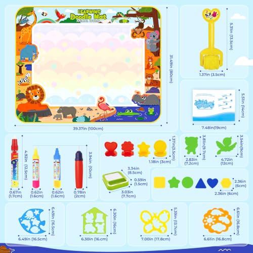 Wasser Malmatte Wiederverwendbar, Sensorik Spielzeug für Kinderspiele ab 3-5 Jahre, zum Spielen und Malen, Montessori Lernspielzeug… – Ansicht 5