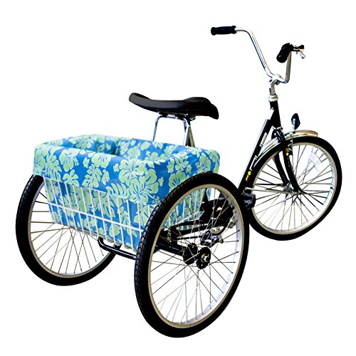 Cruiser Candy Large Bike Basket Liner, Adult Trike Bicycle Basket Liner, Rear Extra Large Trike Only Basket Liner (Blue Green, Extra Large 23x17x11)