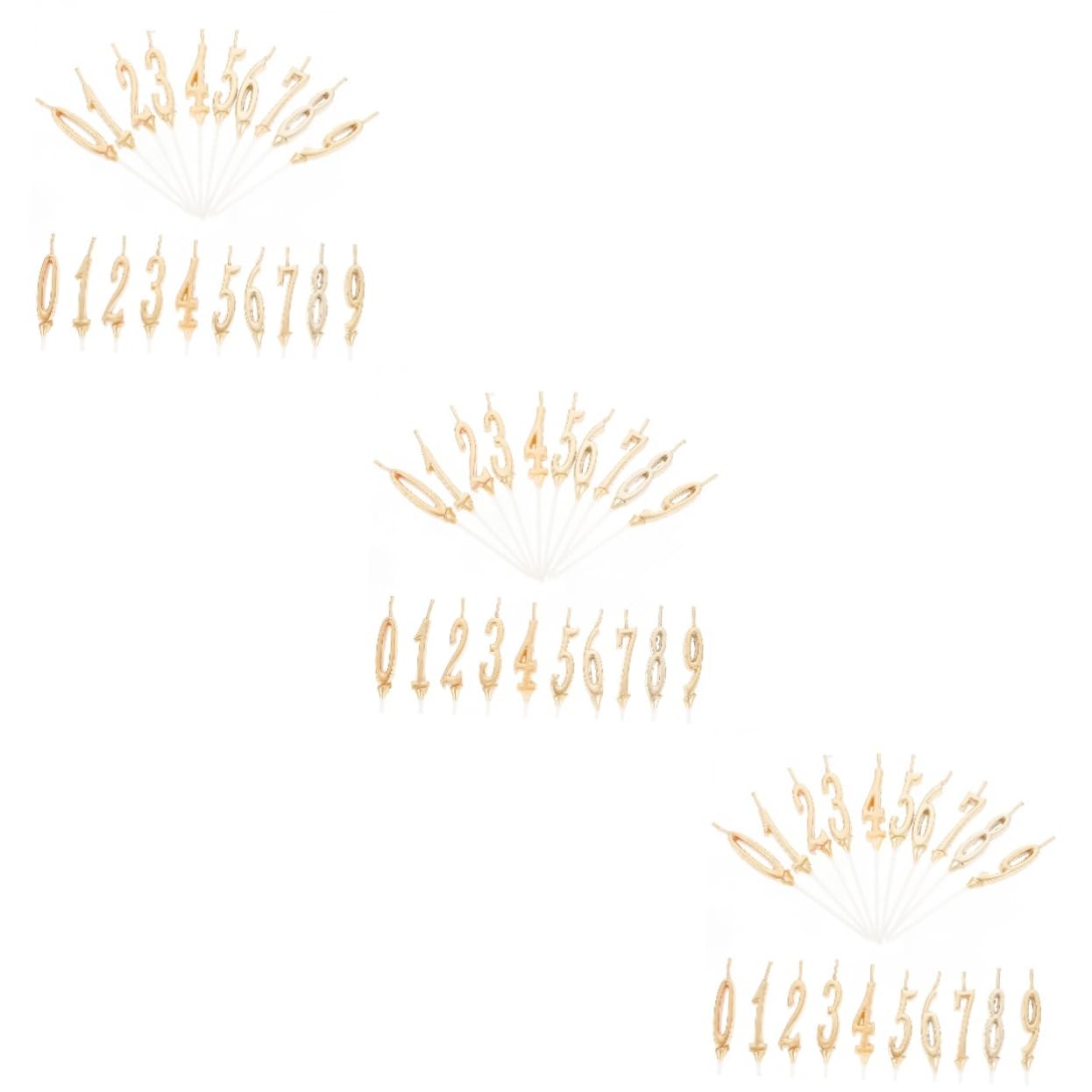 Zerodeko 3 Series Juego De Velas con Números Vela De Pastel Decoración De Cumpleaños Velas De Pastel Primeros De La Torta Feliz Cumpleaños Vela Número De Cera 20 Piezas*3