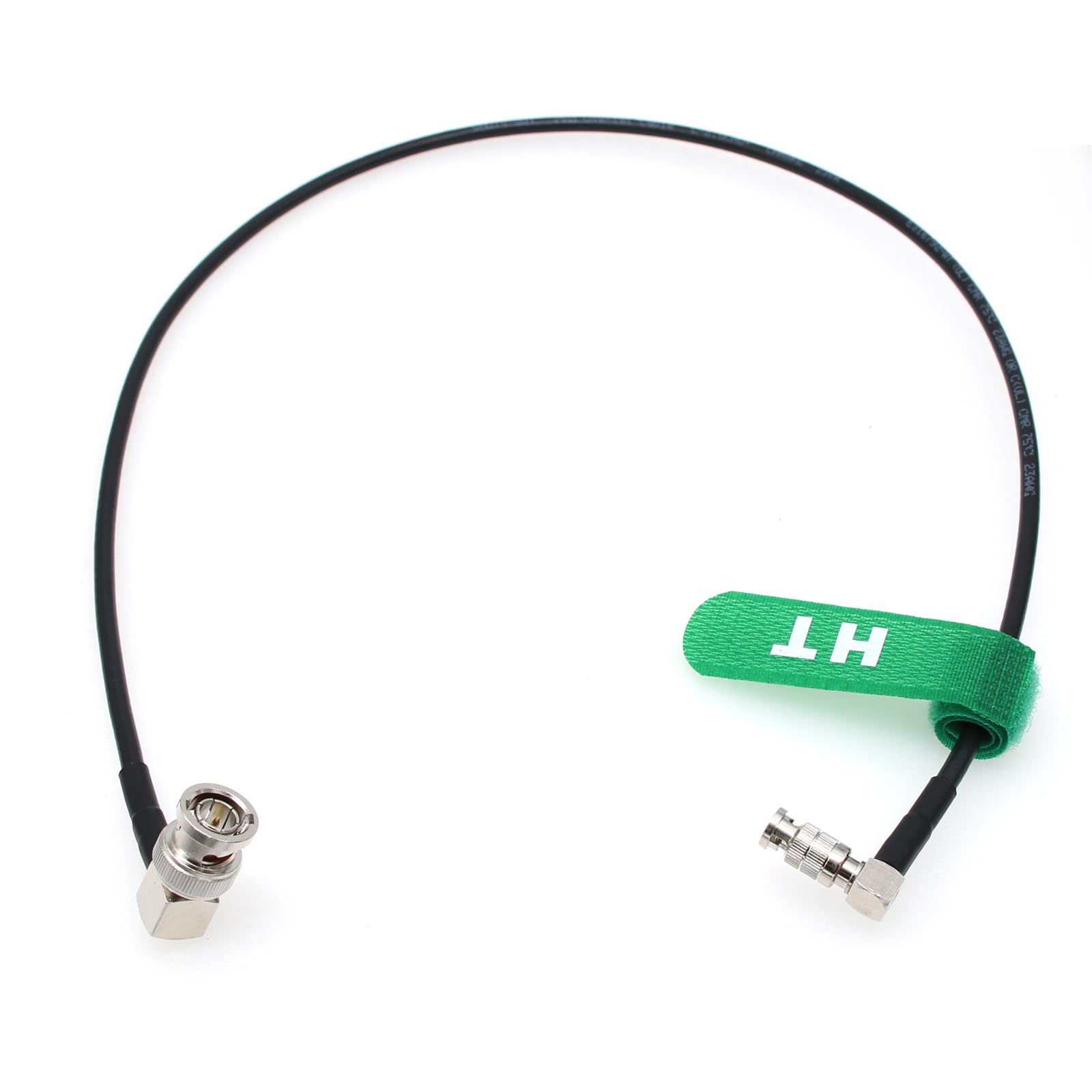 HangTon Câble vidéo HD Micro BNC vers BNC 6G SDI à angle droit haute densité pour Blackmagic Video Assist 4K Moniteur DJI Lightbridge 2 30 cm