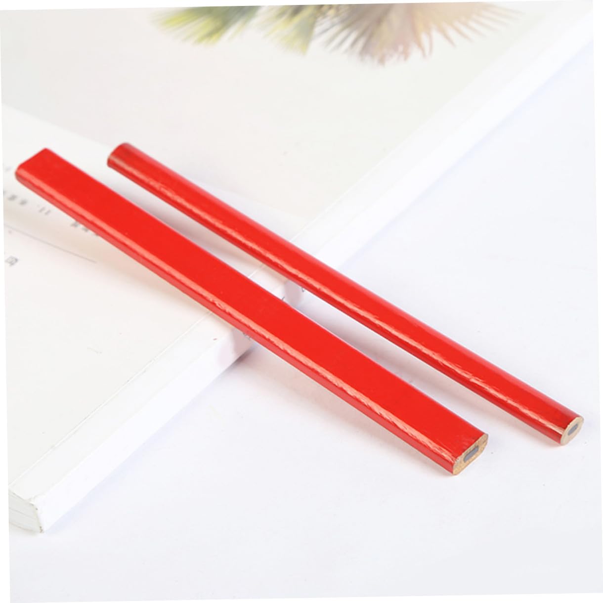 jojofuny 72pièces Crayon à Bois Octogonal Marqueur pour Travail Bois Mine Dure Unités Rouges