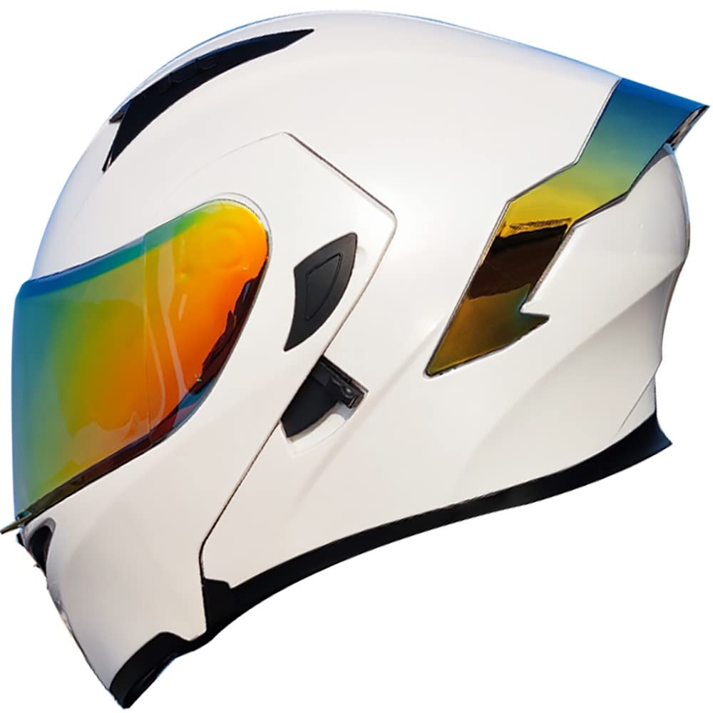 Letetexi Motorcycle Bluetooth Slot Modular Helmets,Full Face Flip Up Dual Visors Modular Helmets,DOT ECE Approved Helmet,Men and Women Motorbike Helmets