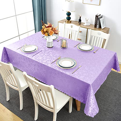 Image of Romanstile Waterproof Vinyl Tablecloth Rectangle, 60 x 144 Inch, Rose Purple