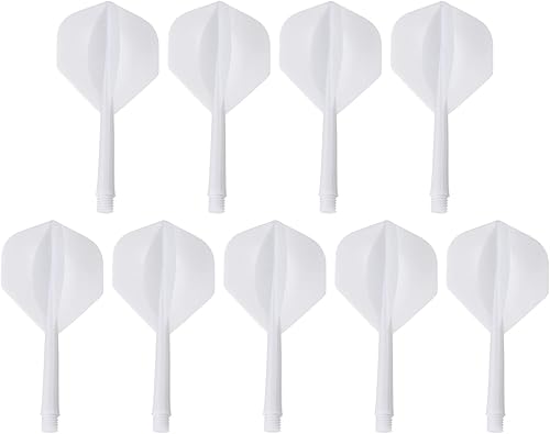 PATIKIL Eje de dardos y vuelos integrados, paquete de 9 juegos de dardos de plástico duradero, color blanco