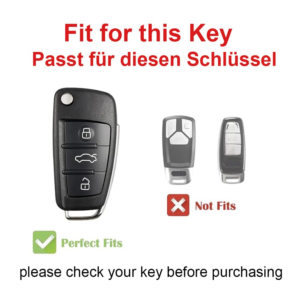 Etui na kluczyki samochodowe ze stopu aluminium, pasuje do Audi A1, A3, A4, A6, A8, Quattro Q2, Q3, Q7, S3, S6, RS3, RS6, R8, TT, TTS, etui na kluczyki samochodowe, akcesoria, 3 przyciski