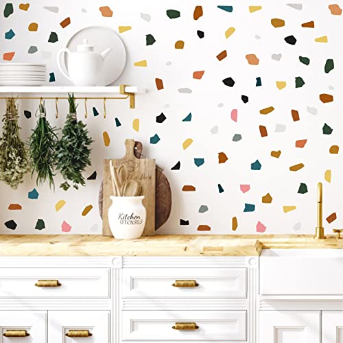 Terrazzo Wall Stickers Boho Wall Stickers Irregular Polka Dot Wall Stickers Abstract Modern Wall Decals Geometric Stone Wall Stickers For Living Room Bedroom Decor (Stone 2) #TOP6