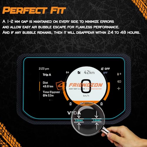 Image of Screen Guard For Hero VIDA VX2 GO [2026] Electric Scooter || 4.3 Inch Color LCD Display | Anti-Bubble | Scratch Resistant | HD Clear | Anti-Fingerprint | Color LCD Display Protector [Not Tempered Glass] (Pack of 2)