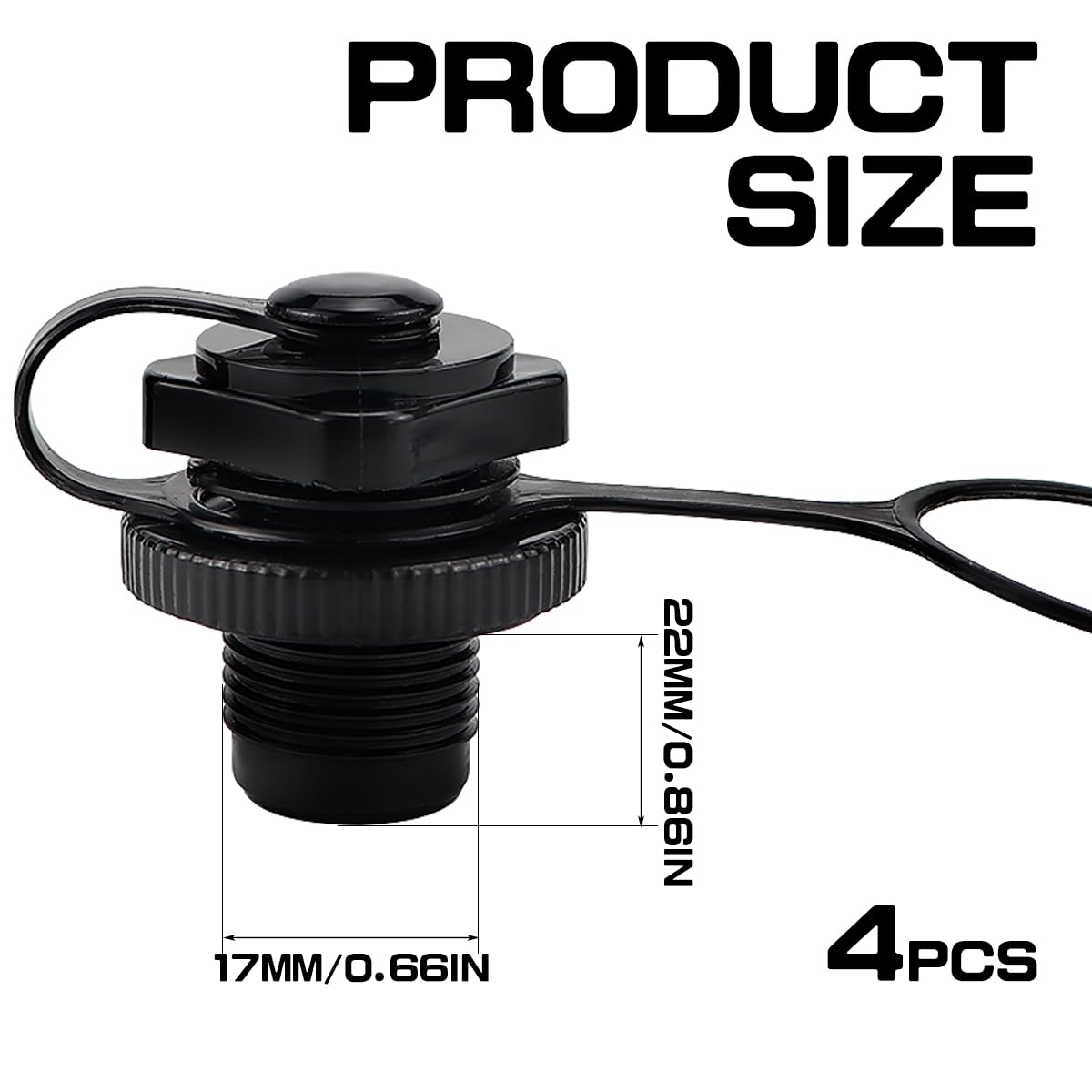 LCJAOF 4Pcs Spitfire Tube Valve Replacement?Inflatable Boat Replacement Caps Boat Spiral Air Plugs 0ne-Way Inflation Replacement for Inflatable Raft Boat Kayak (22mm)