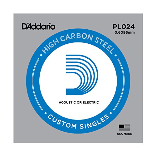 D'Addario �_�_���I �G���L�M�^�[/�A�R�[�X�e�B�b�N�M�^�[�p�o���� Plain Steel .024 PL024 �y�������K�i�z