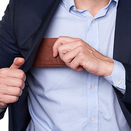 Image of Alpine Swiss RFID Minimalist Oliver Front Pocket Wallet For Men Leather Comes in a Gift Box, Tan, One Size, Front Pocket Wallet