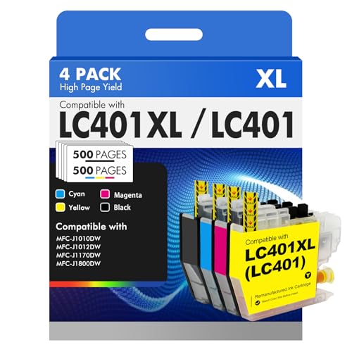 LC401 LC401XL MFC-J1010DW Ink Cartridges for Brother Printer LC 401...