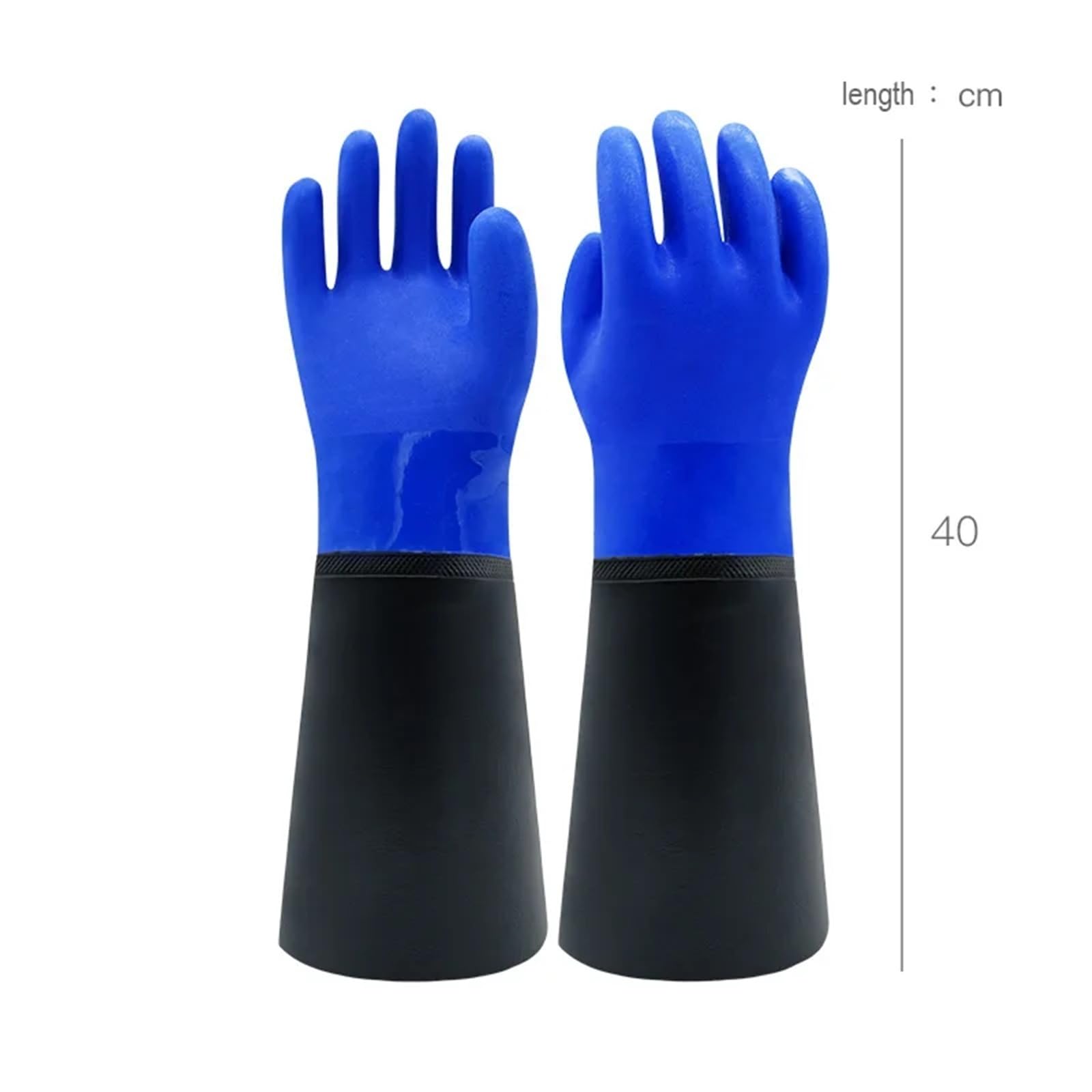 Compatibile con guanti resistenti agli alcali acidi in PVC da 65 cm | Guanti chimici riutilizzabili foderati in cotone impermeabile ispessito