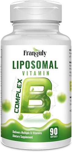 Vitamina B Complejo Softgels Liposomal B Complejo con más colina e inositol-suministro de 3 meses-B Vitaminas B1 B2 B3 B5 B6 B7 B9 B12 Suplemento -