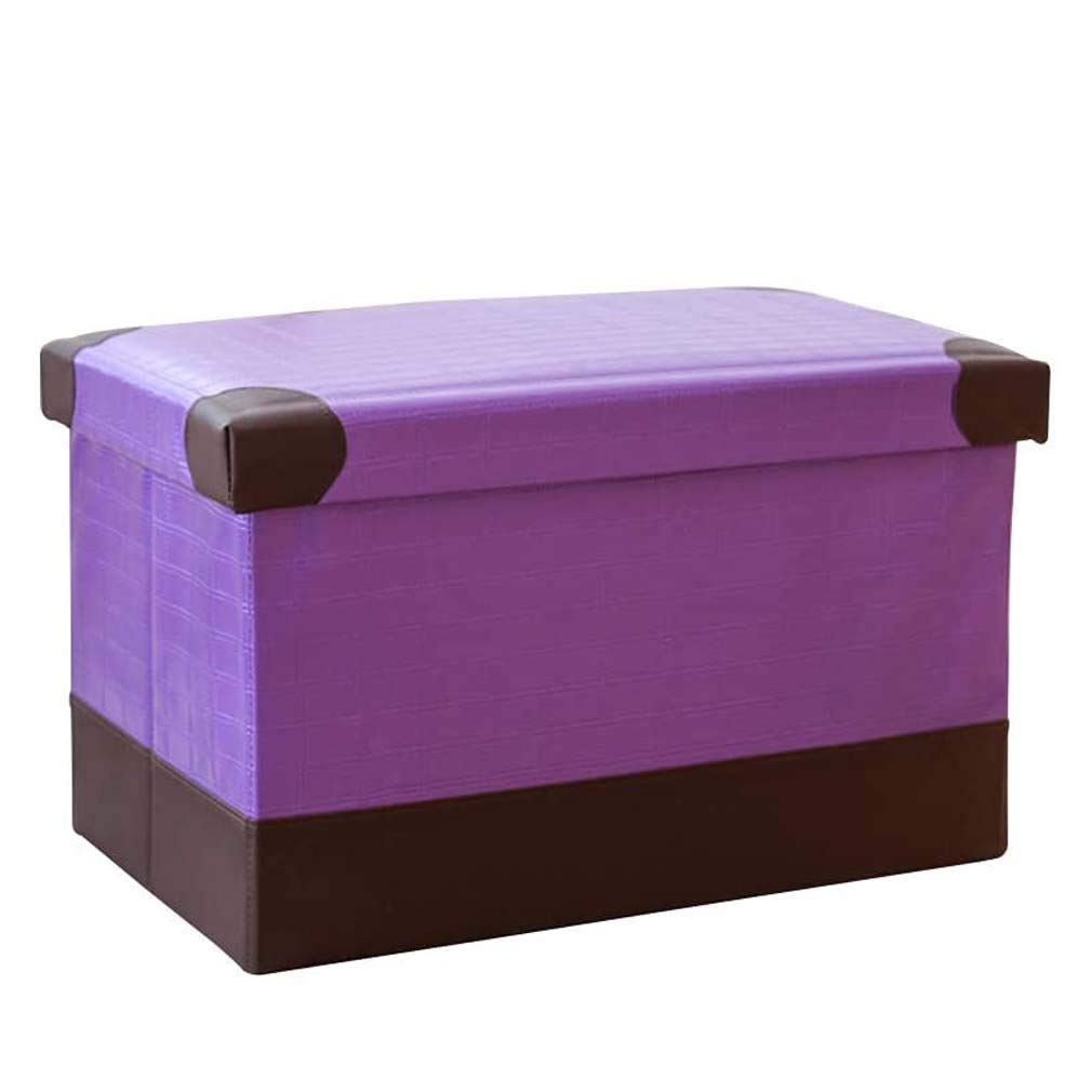 Repose-pieds rectangulaire violet de 48 cm avec coffre intégré