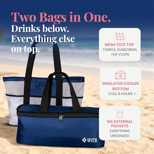Beach Tote with Cooler & Ice Packs