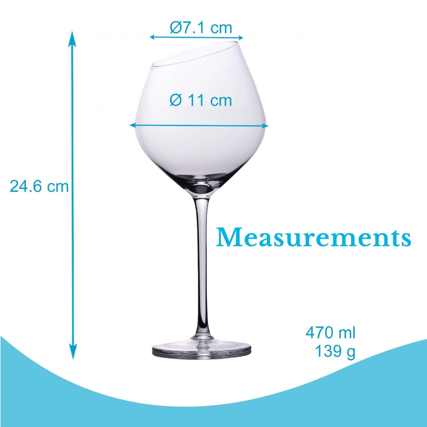 INTIRILIFE Copa de vino 6x con borde moderno - 470 ml de capacidad - Copa de vino tinto Apta para lavavajillas Cristal a prueba de golpes
