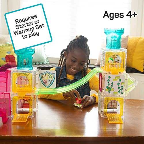 Squaregles Warmup Set (54 Pieces) + Oggs Castle Expansion Set Magnetic Building Blocks, Kids Magnetic Tiles Stem Toys For Kids 4-12 Year Olds #TOP6