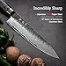 Japanese Chef Knife, 8 Inch Damascus Kitchen Knife with VG10 Steel Core, Professional Black Forged Kitchen Knives with Ergonomic Handle, Leather Sheath & Luxury Gift Box, Birthday Gifts for Men Women