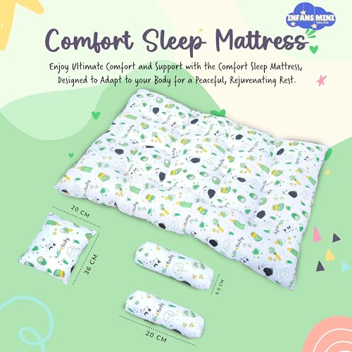 Image of Baby Bedding Set for New Born Baby Sleeping Bag, Mosquito Net Bed, Sleeping Mattress Suitable for 6 Months Babies (Panda Green)