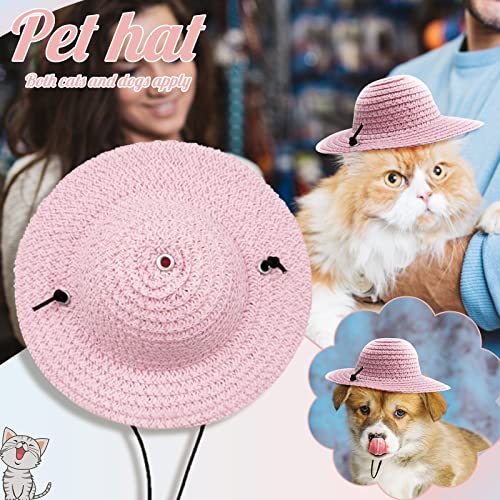 Pet Hat Summer Dog Shade Straw Hat Dog Cat Party Holiday Costumes Hat Dog Sun Hat Dog Birthday Hats For Large Dogs (Pink, Xs) #TOP1