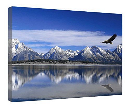 Toile murale en bois montagnes encadrée pour habiller un mur vide sans effort