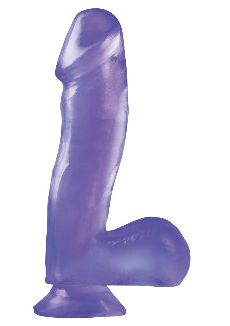 Pipedream Basix Rubber Works 6.5" Dong with Suction Cup Unisex Purple