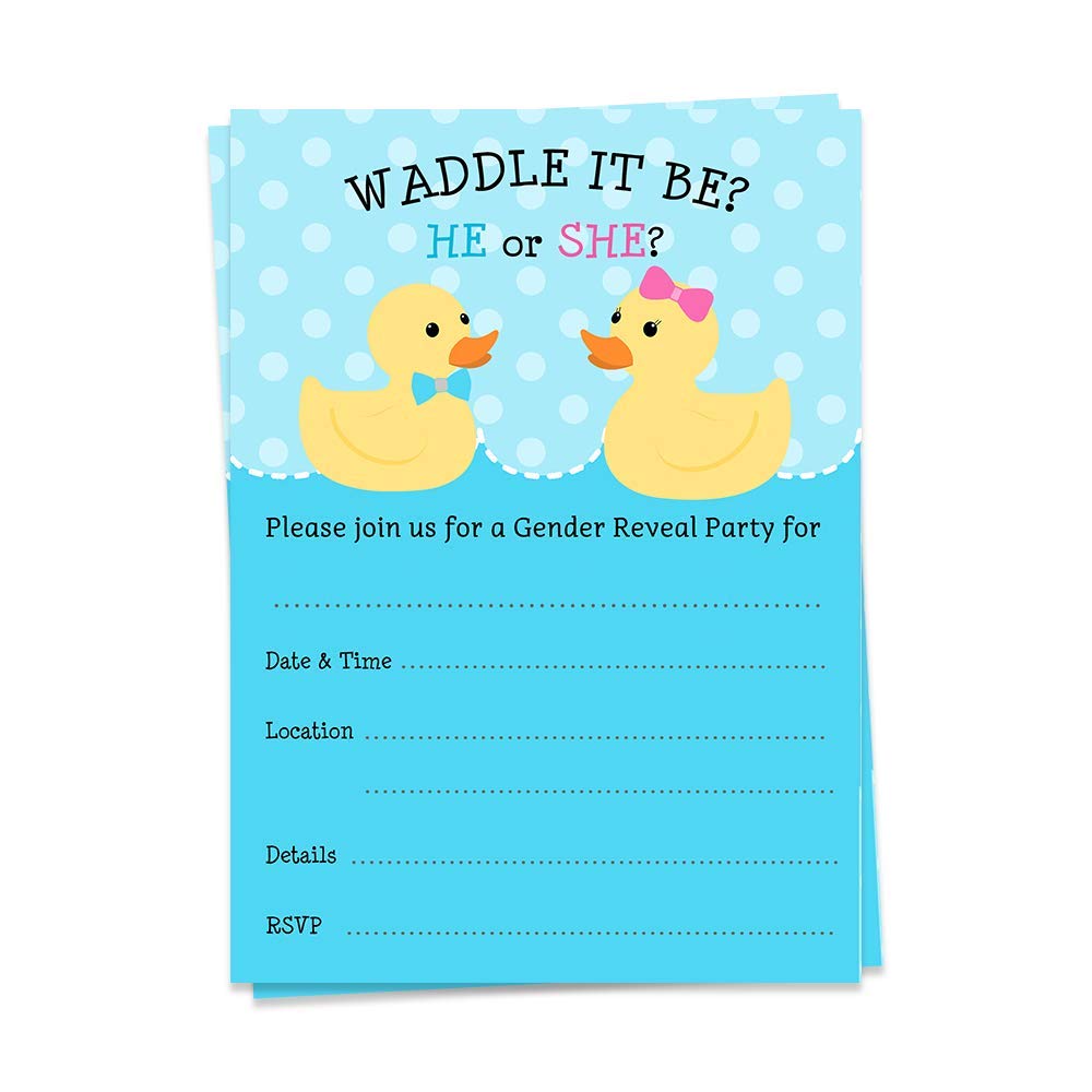 Buy Gender Reveal Invitations Waddle It Be Gender Reveal Party Invites